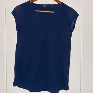 Lauren Ralph Lauren Women Top Small Short Sleeve Pullover Casual Office Work‎